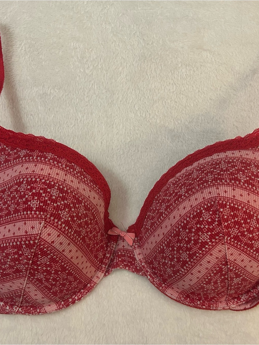 Victoria's Secret Red Lace Patterned Push-Up Bra